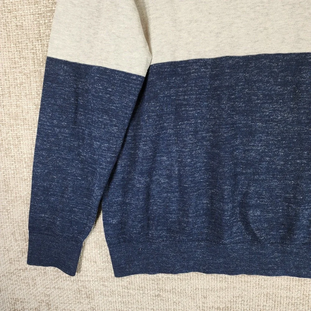 Banana Republic Bold Stripe Sweater Mens XL Gold Gray Navy Organic Cotton NWT